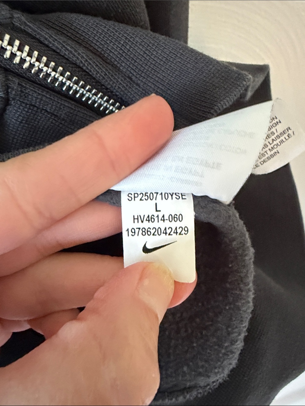 Nike Black Zip Up Hoodie with Tropical Palm and Floral Print. Size Large. - Picture 8 of 11